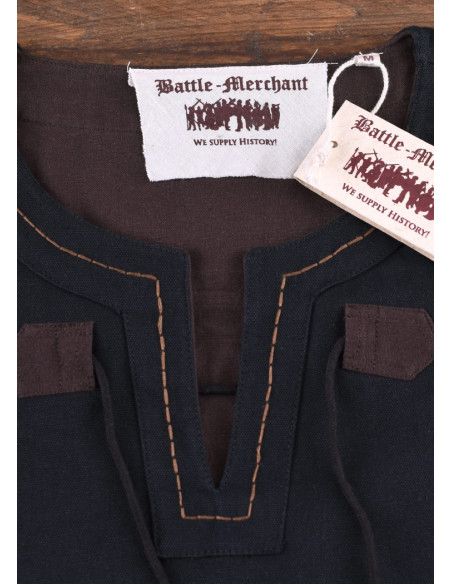 Medieval Brown-Black Tunic with detachable sleeves