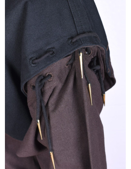 Medieval Brown-Black Tunic with detachable sleeves