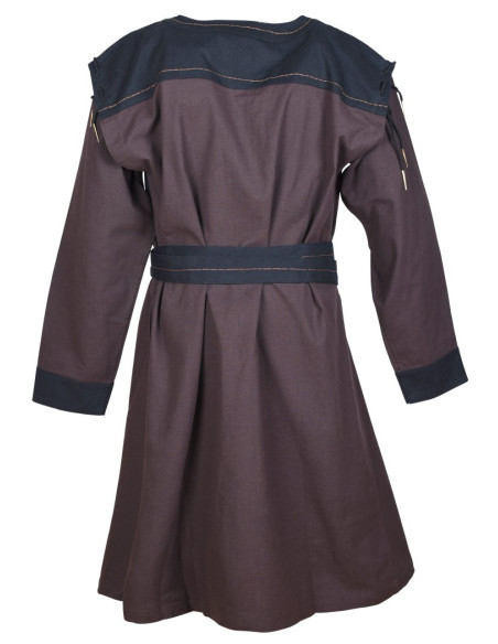 Medieval Brown-Black Tunic with detachable sleeves