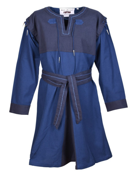 Medieval Tunic Blue-Dark blue with detachable sleeves