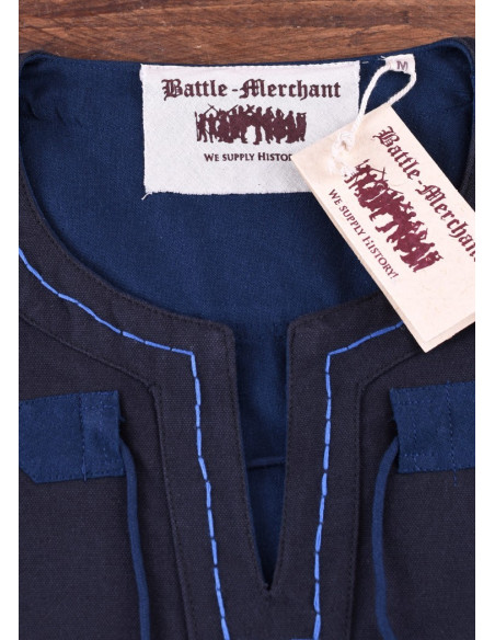 Medieval Tunic Blue-Dark blue with detachable sleeves
