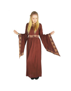 Medieval nobility dress, burgundy red