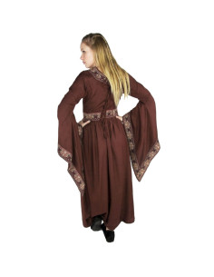 Medieval nobility dress, burgundy red