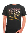 Black Gladiator and Roman T-shirt, short sleeve