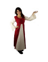 Red-cream cotton medieval dress