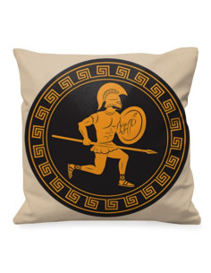 Greek Warrior with Shield and Spear Cushion