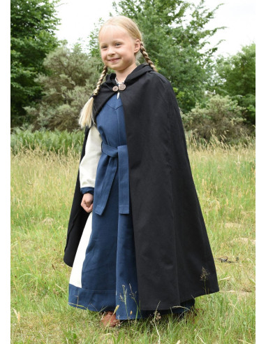 Medieval cape for children, black