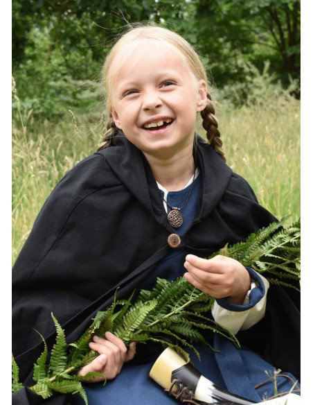 Medieval cape for children, black