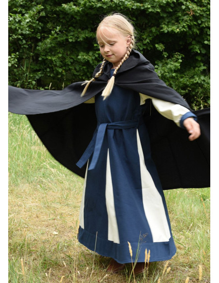 Medieval cape for children, black