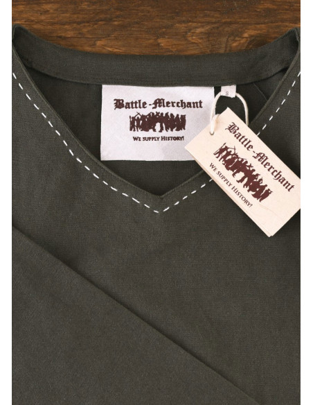 Medieval long-sleeved tunic Askur, olive green