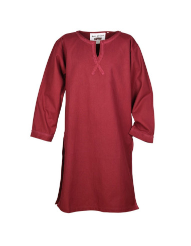 Tunic medieval long-Albrecht, red. Tunics - Costumes man - Clothing.