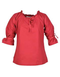 Medieval blouse woman Birga, red