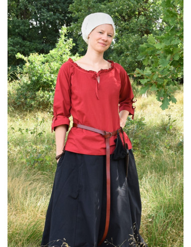 Medieval blouse woman Birga, red
