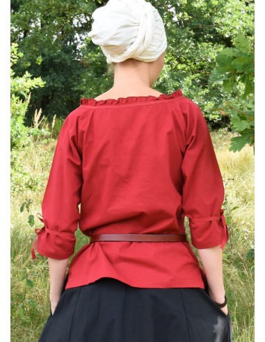 Medieval blouse woman Birga, red