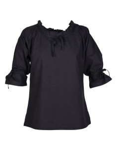 Medieval blouse woman Birga, black