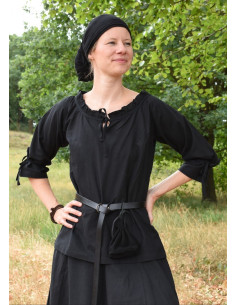 Medieval blouse woman Birga, black