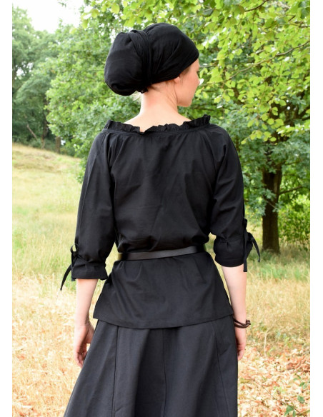 Medieval blouse woman Birga, black Medieval blouse woman Birga, black