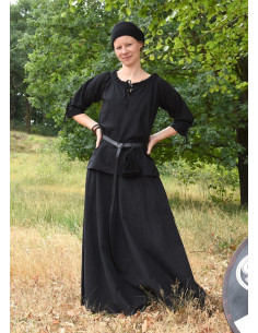 Medieval blouse woman Birga, black