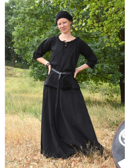 Medieval blouse woman Birga, black Medieval blouse woman Birga, black