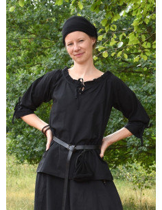 Medieval blouse woman Birga, black