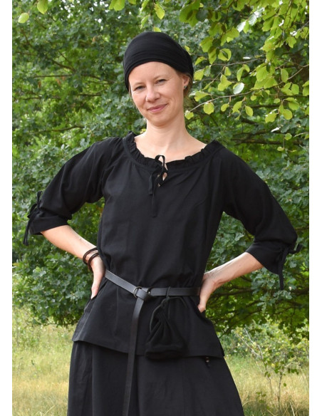 Medieval blouse woman Birga, black Medieval blouse woman Birga, black
