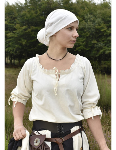 Medieval blouse woman Birga, white