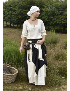 Medieval blouse woman Birga, white