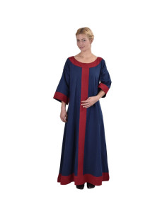 Gudrun medieval dress, blue-red
