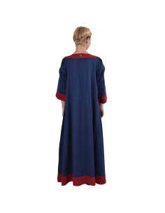 Medieval dress Gudrun, blue-red 2