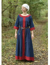 Medieval dress Gudrun, blue-red