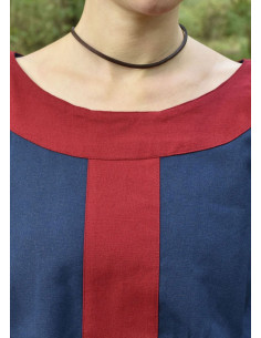 Medieval dress Gudrun, blue-red