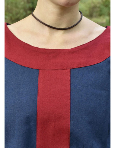 Medieval dress Gudrun, blue-red