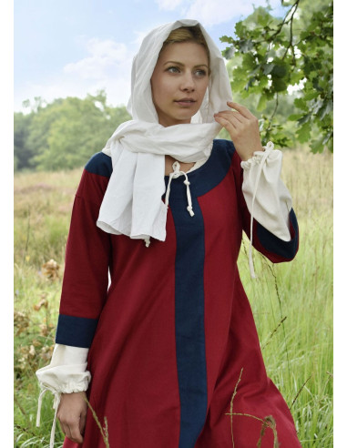 Gudrun medieval dress, red-blue