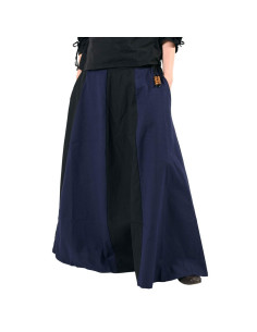 Long blue-black medieval skirt