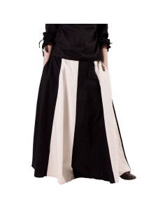 Long white-black medieval skirt
