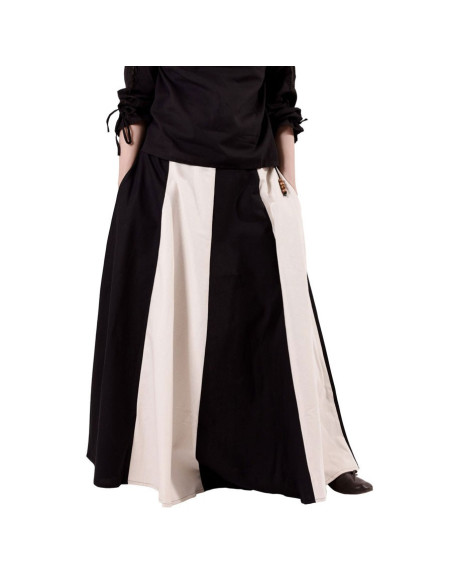Long white-black medieval skirt