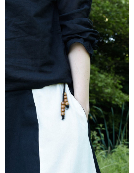 Long white-black medieval skirt