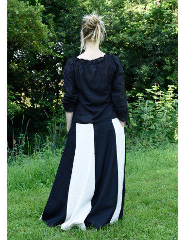 Long white-black medieval skirt