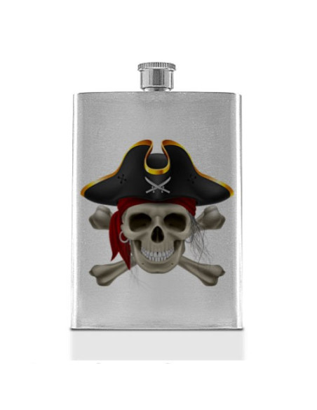 Stainless Steel Pirate Skull Hip Flask