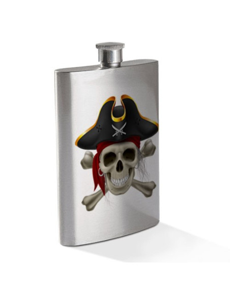 Stainless Steel Pirate Skull Hip Flask