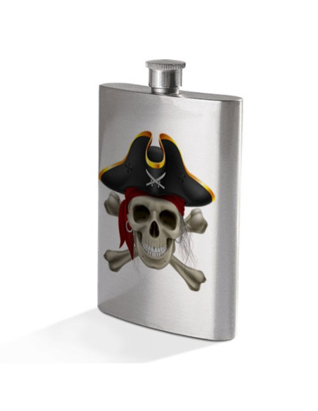 Stainless Steel Pirate Skull Hip Flask