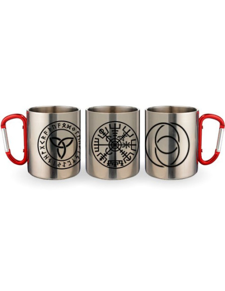 Steel Mug Carabiner Celtic Symbols