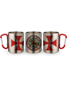 Steel Mug Carabiner Knights Templar