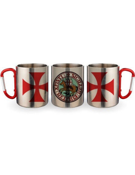 Steel Mug Carabiner Knights Templar