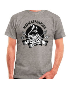 Gray SteamPunk T-shirt, short sleeve