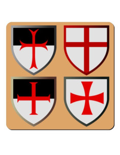 Magnet 4 Knights Templar Crosses (7.4 x 7.4 cms.)