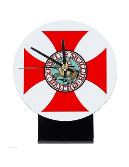 Knights Templar table clock (12x14.5 cms.)