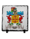 Heraldic Coat of Arms 1 Surname on Slate Stone (20x20 cms.)