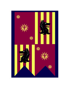 Banner Quartered Dog with Fleur-de-lis