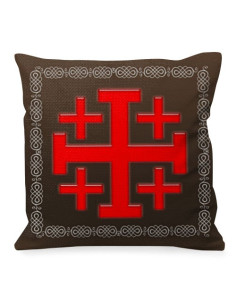 Jerusalem Cross Knights Templar Throw Pillow